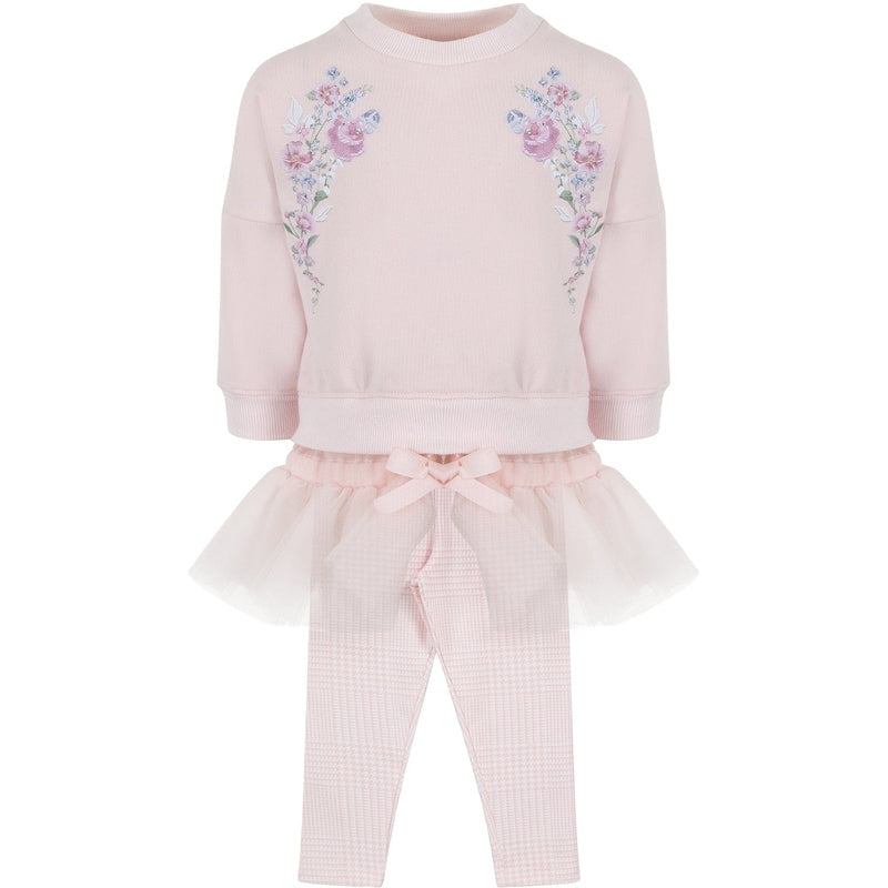 Lapin House Girls Pink Cotton Floral Legging Set Lapin House Girls Pink Cotton Floral Legging Set