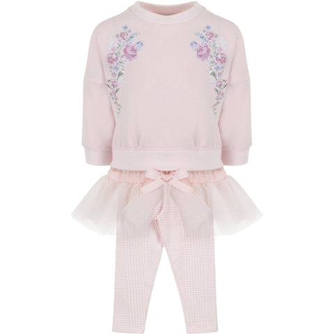 Lapin House Girls Pink Cotton Floral Legging Set Lapin House Girls Pink Cotton Floral Legging Set