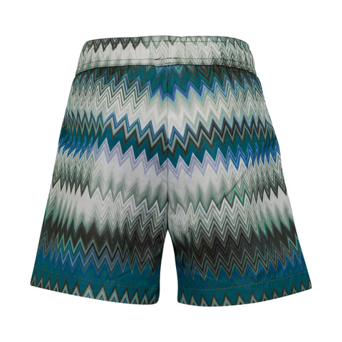 Missoni Kids Boys Blue Zig Zag Swim Shorts Missoni Kids Boys Blue Zig Zag Swim Shorts