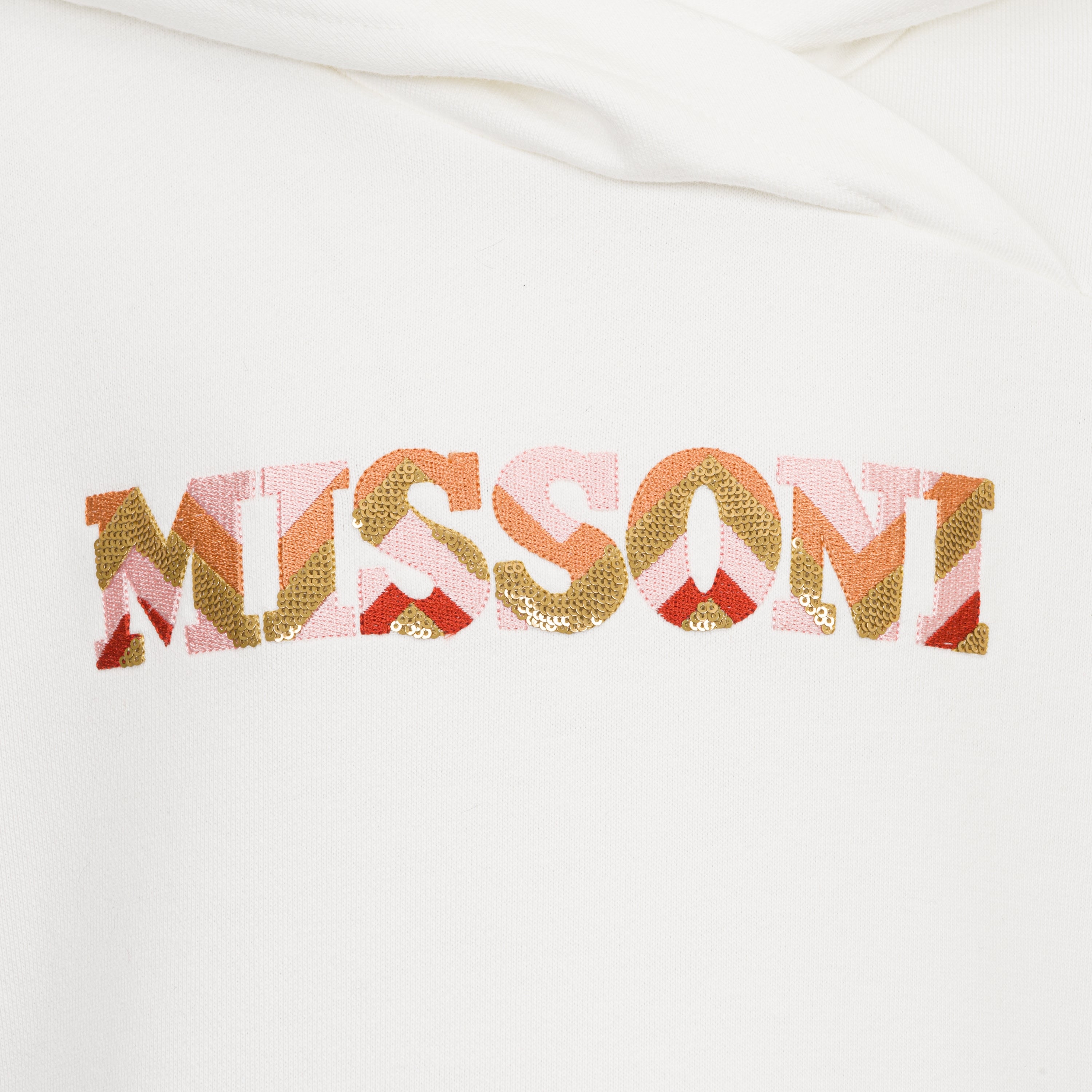 Missoni Kids Girls Ivory Zig Zag Hooded Dress Missoni Kids Girls Ivory Zig Zag Hooded Dress