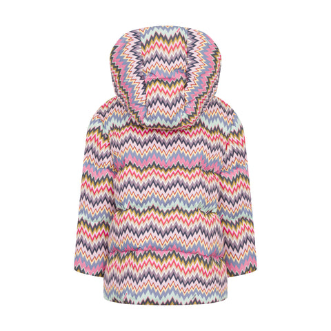 Missoni Kids Girls Pink Zig Zag Down Jacket Missoni Kids Girls Pink Zig Zag Down Jacket