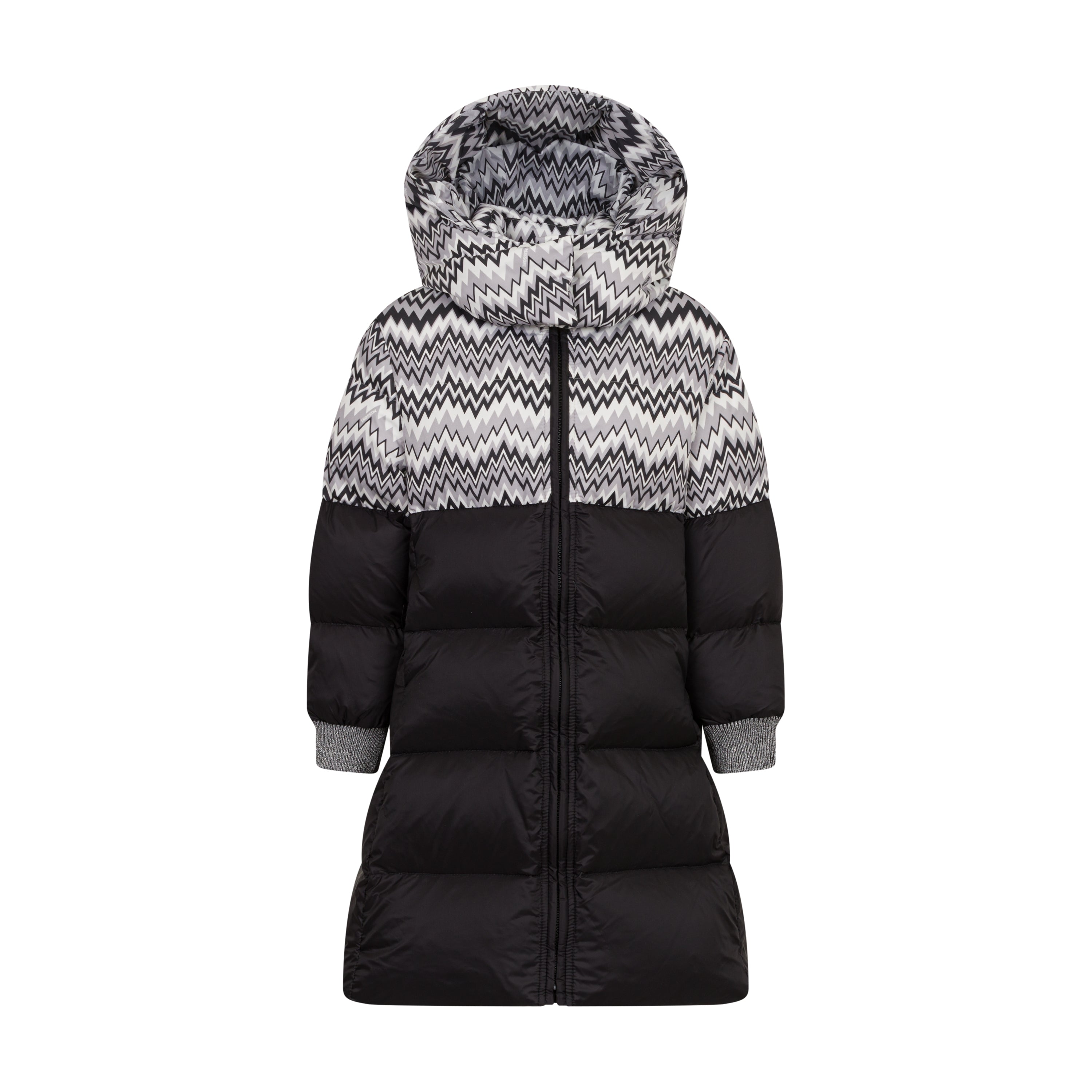 Missoni Kids Girls Black Zig Zag Down Jacket Missoni Kids Girls Black Zig Zag Down Jacket