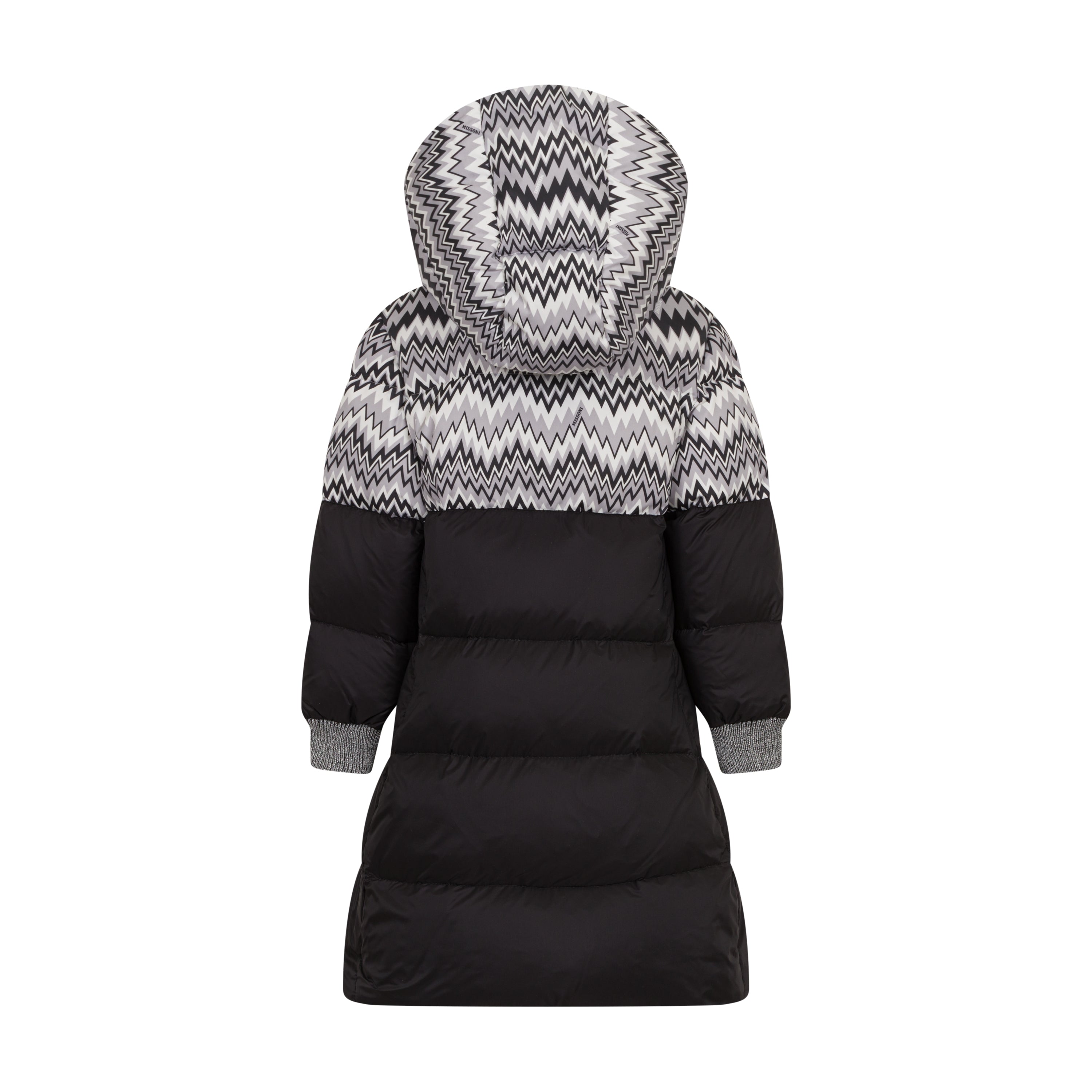 Missoni Kids Girls Black Zig Zag Down Jacket Missoni Kids Girls Black Zig Zag Down Jacket