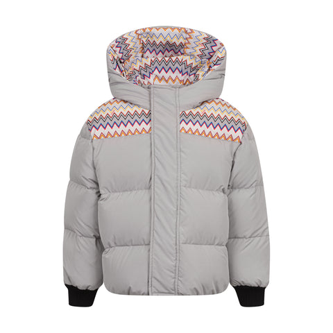 Missoni Kids Boys Grey Down Jacket Missoni Kids Boys Grey Down Jacket