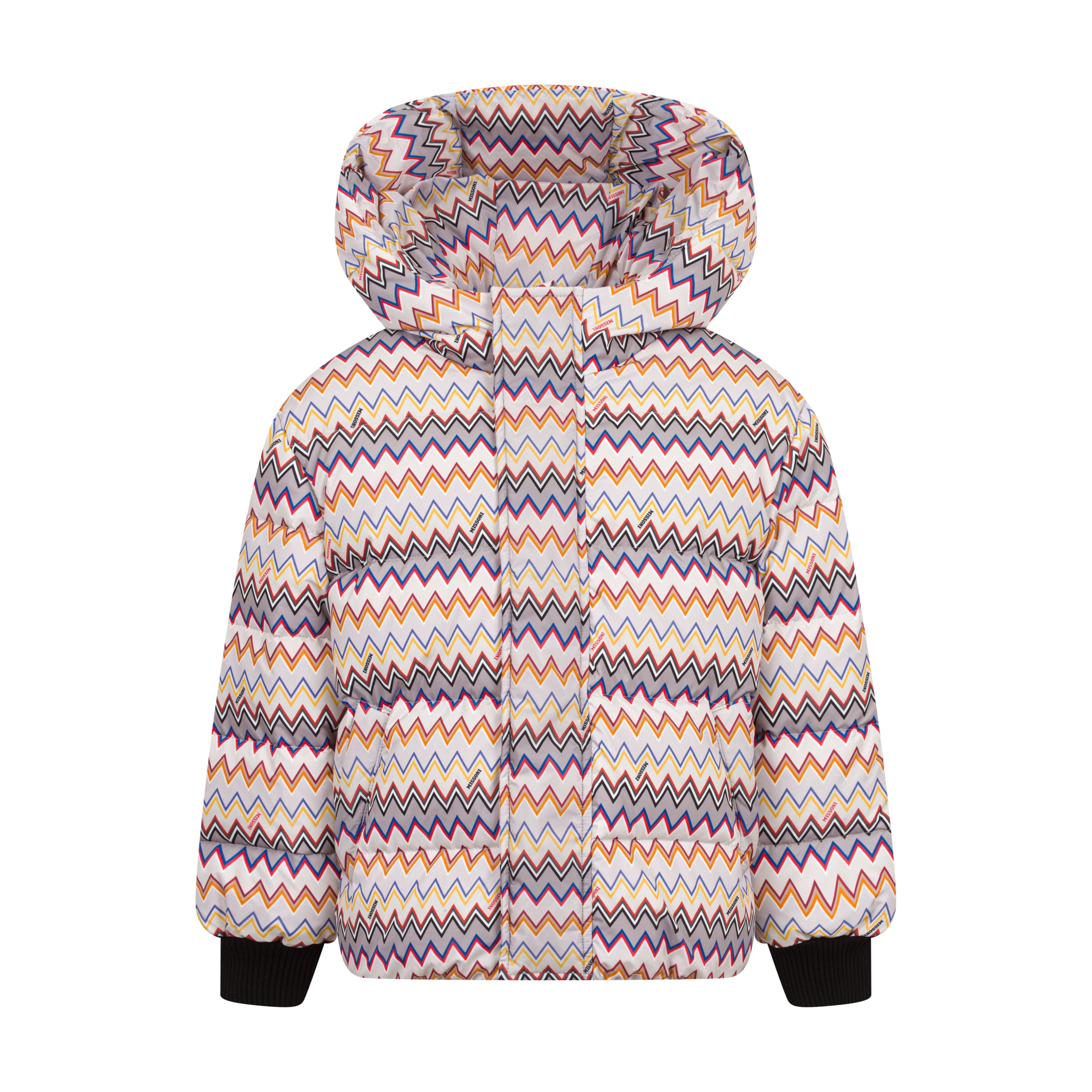 Missoni Kids Boys Grey/Multicolor Down Jacket Missoni Kids Boys Grey/Multicolor Down Jacket