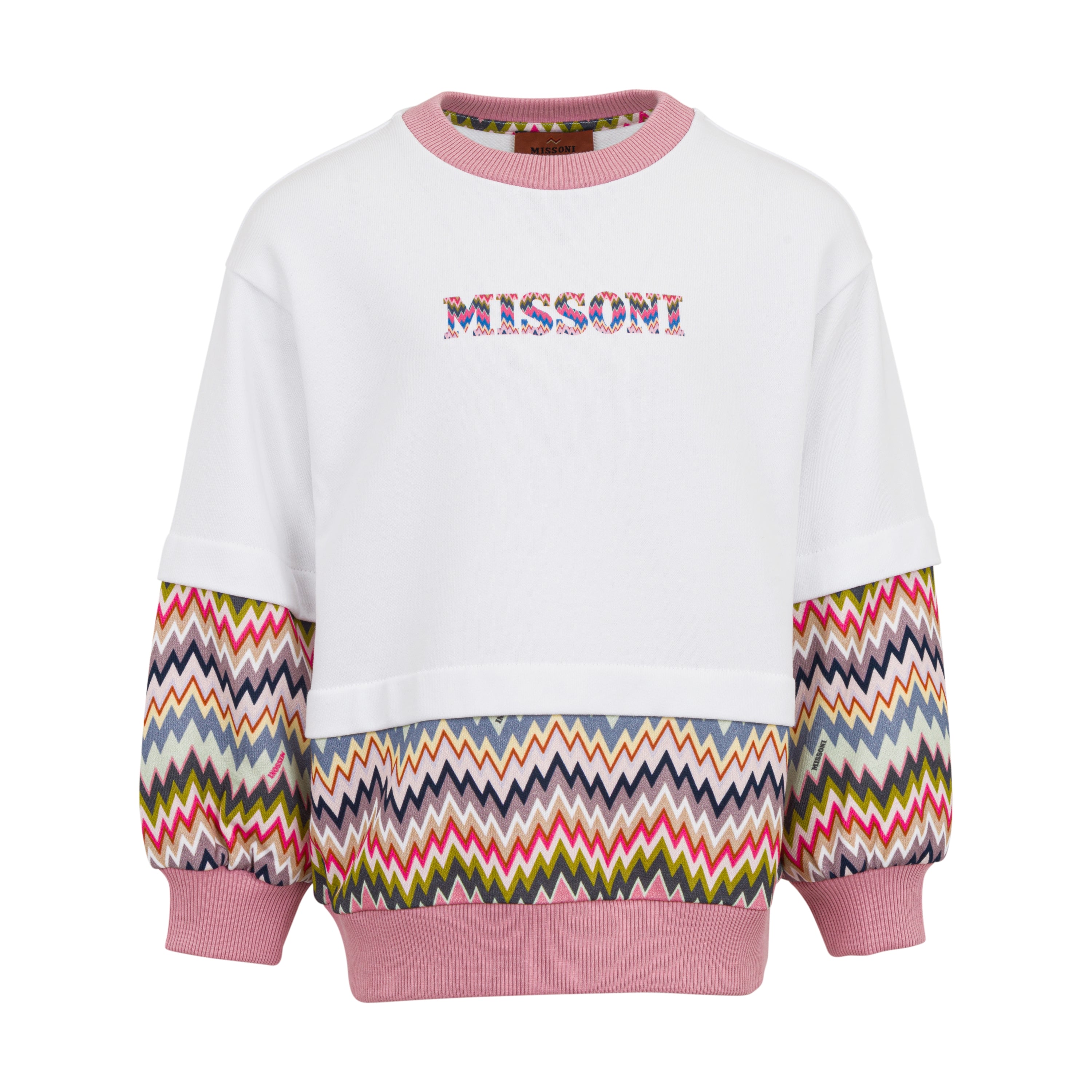 Missoni Kids Girls Pink Blush Sweatshirt Missoni Kids Girls Pink Blush Sweatshirt