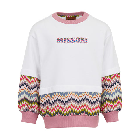 Missoni Kids Girls Pink Blush Sweatshirt Missoni Kids Girls Pink Blush Sweatshirt