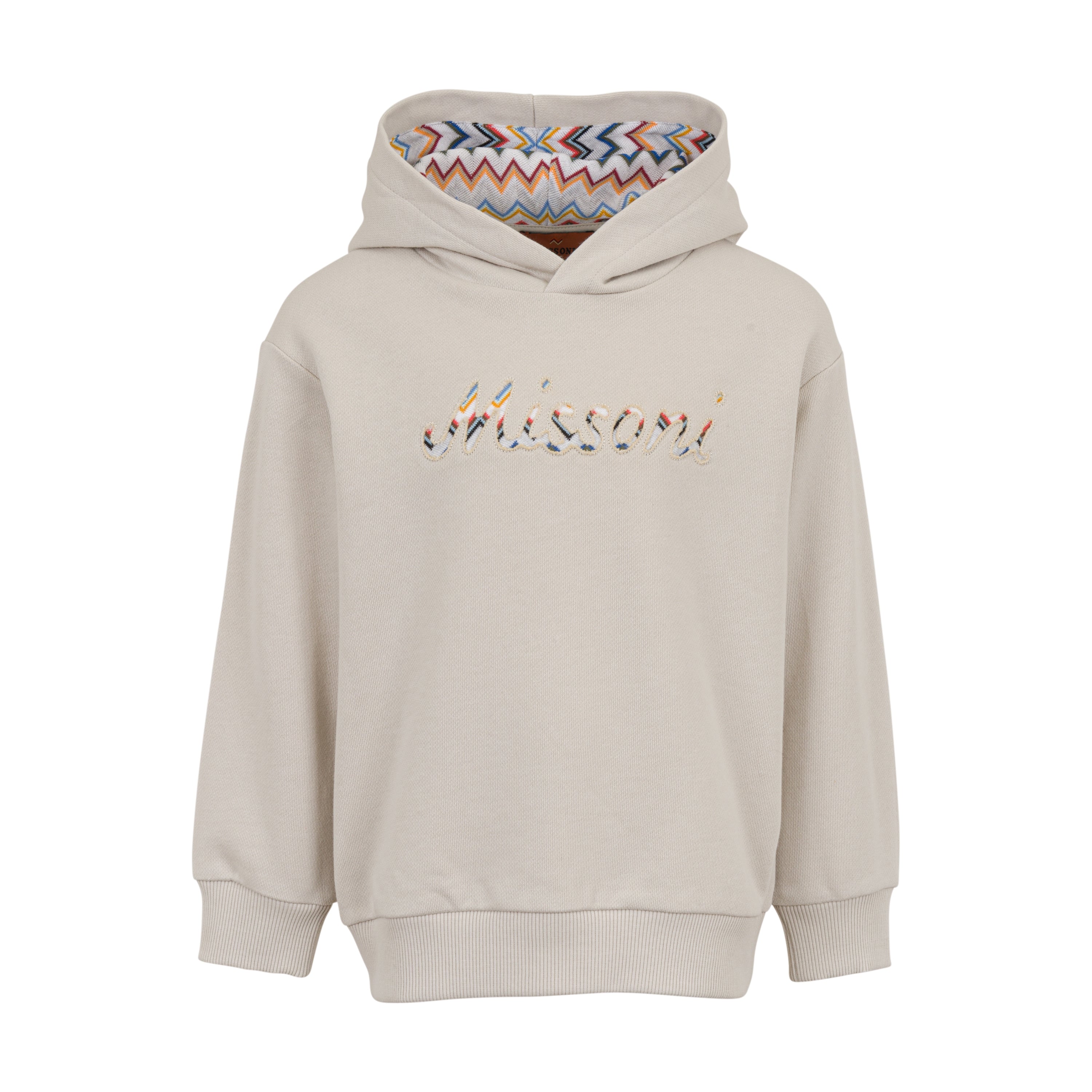 Missoni Kids Boys Beige Logo Hoodie Missoni Kids Boys Beige Logo Hoodie