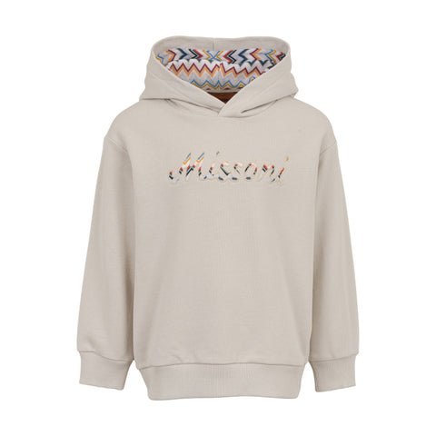 Missoni Kids Boys Beige Logo Hoodie Missoni Kids Boys Beige Logo Hoodie