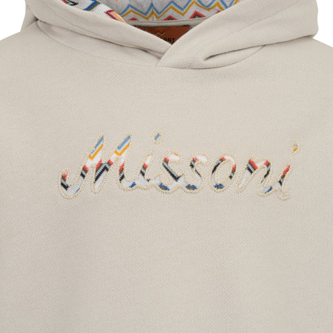 Missoni Kids Boys Beige Logo Hoodie Missoni Kids Boys Beige Logo Hoodie