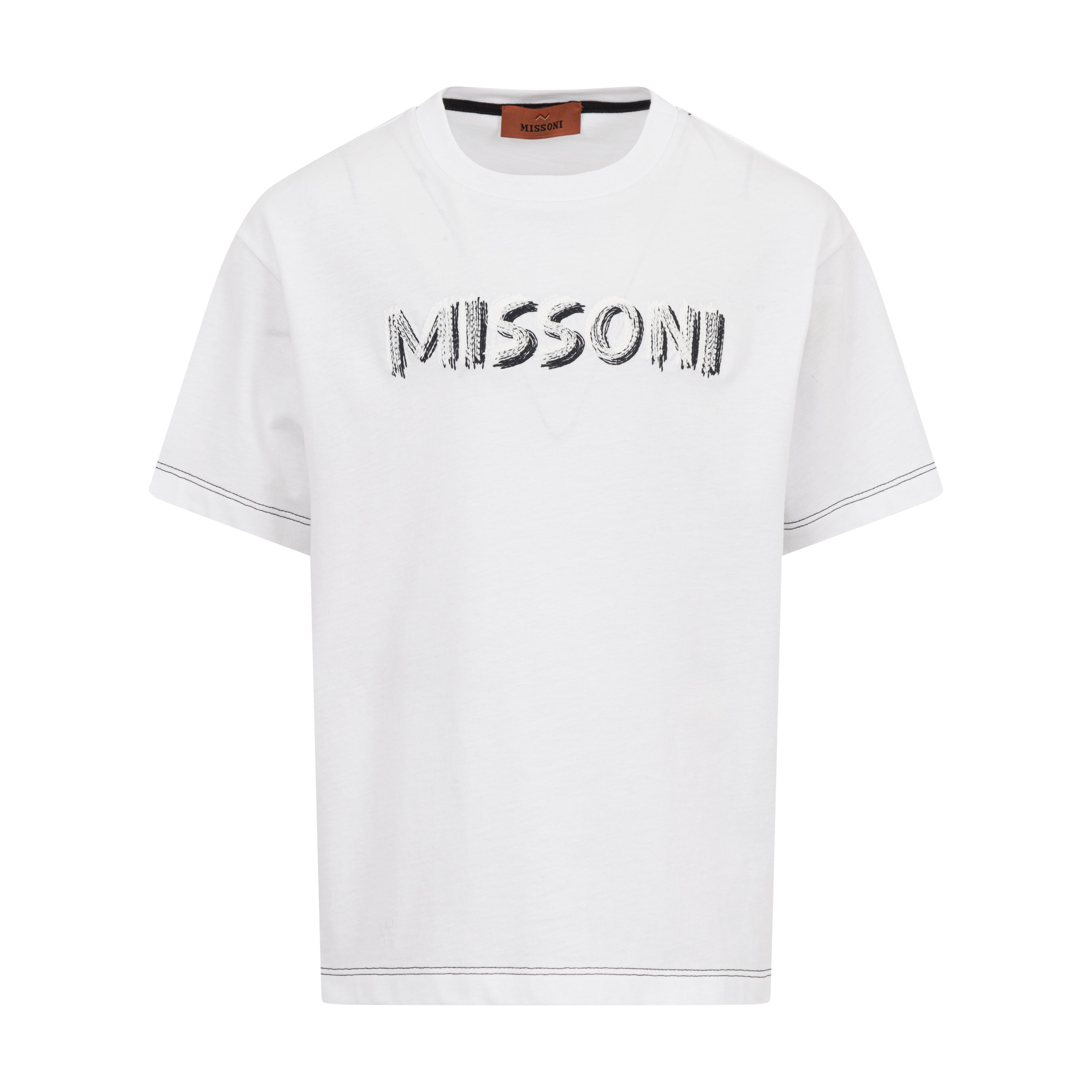 Missoni Kids Boys White Logo T-Shirt Missoni Kids Boys White Logo T-Shirt