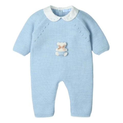 Mac Ilusion Baby Boys Blue Teddy Knitted Babygrow Mac Ilusion Baby Boys Blue Teddy Knitted Babygrow