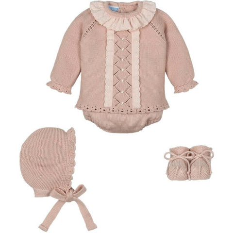 Mac Ilusion Girls Salmon 3 Piece Set With Booties Mac Ilusion Girls Salmon 3 Piece Set With Booties
