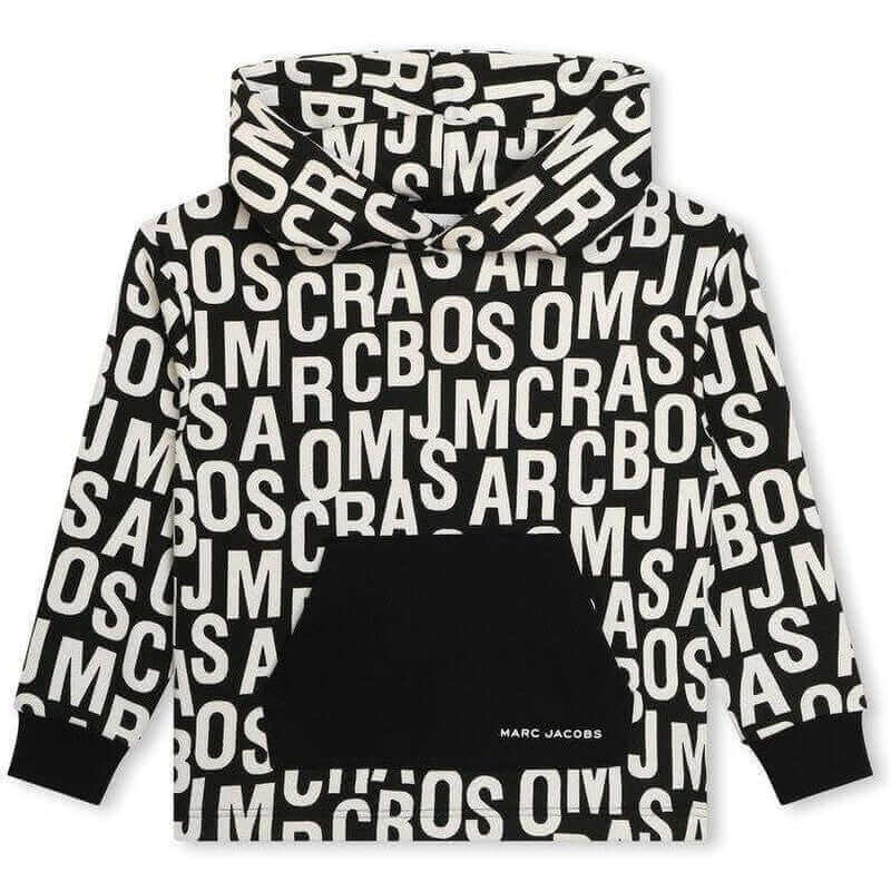 Marc Jacobs Boys Black & White Jumbled Logo Hoodie Marc Jacobs Boys Black & White Jumbled Logo Hoodie