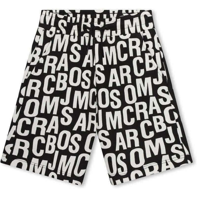 Marc Jacobs Boys Black & White Jumbled Logo Shorts Marc Jacobs Boys Black & White Jumbled Logo Shorts