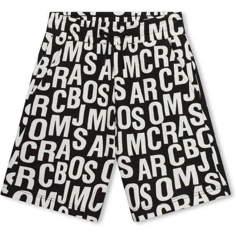 Marc Jacobs Boys Black & White Jumbled Logo Shorts Marc Jacobs Boys Black & White Jumbled Logo Shorts