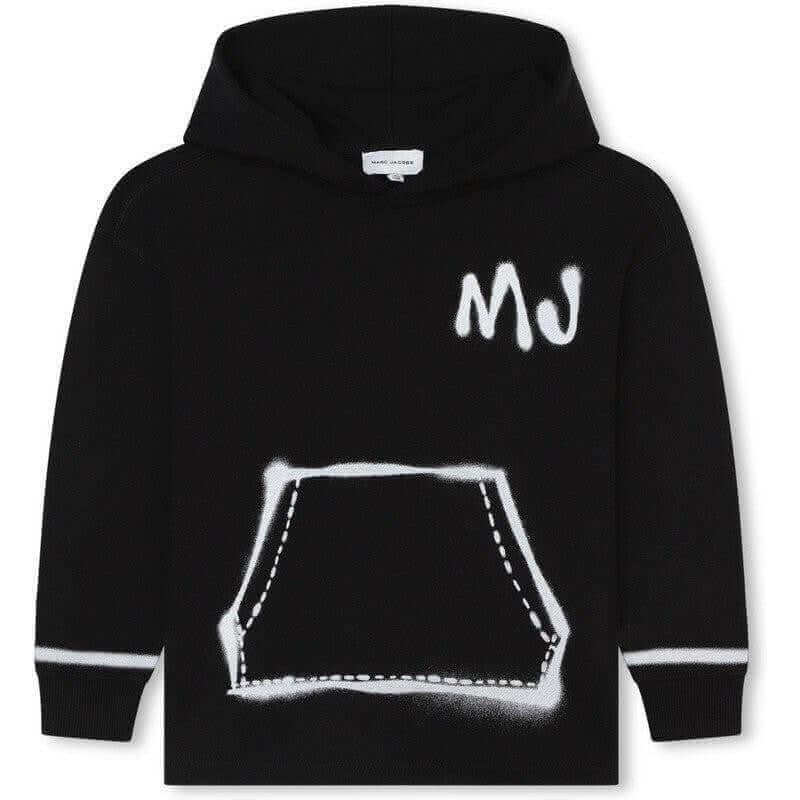 Marc Jacobs Boys Black & White Spraypaint Hoodie Marc Jacobs Boys Black & White Spraypaint Hoodie