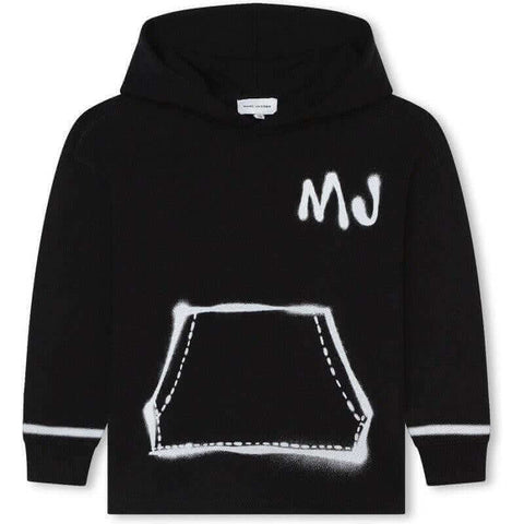 Marc Jacobs Boys Black & White Spraypaint Hoodie Marc Jacobs Boys Black & White Spraypaint Hoodie