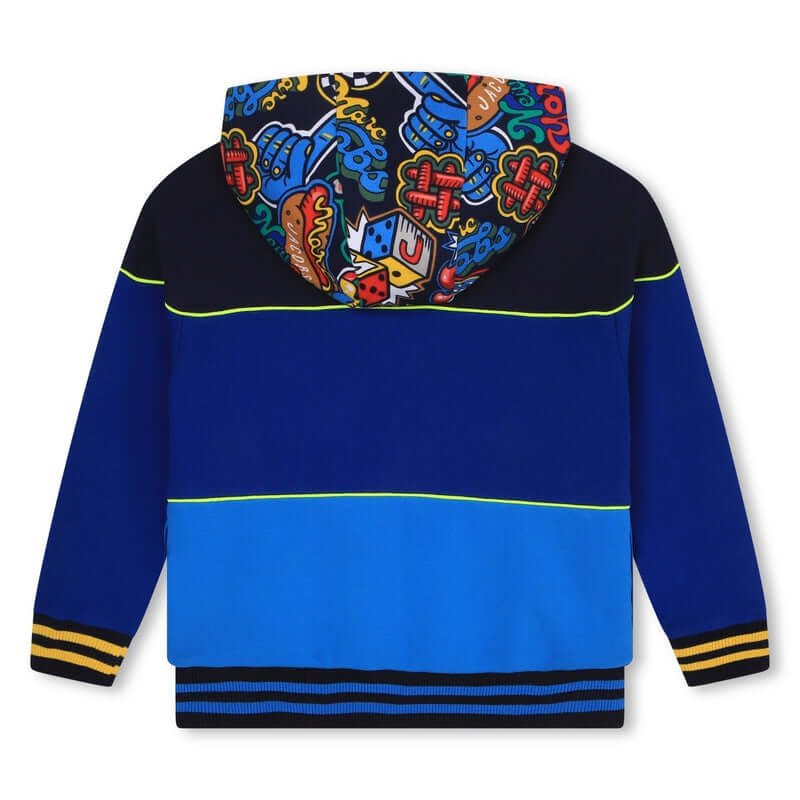 Marc Jacobs Boys Blue Cotton Patch Hooded Jacket Marc Jacobs Boys Blue Cotton Patch Hooded Jacket