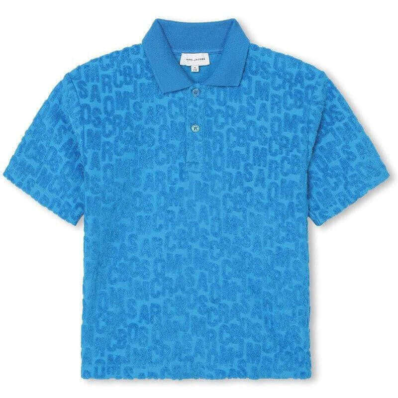 Marc Jacobs Boys Blue Towelling Polo Shirt Marc Jacobs Boys Blue Towelling Polo Shirt
