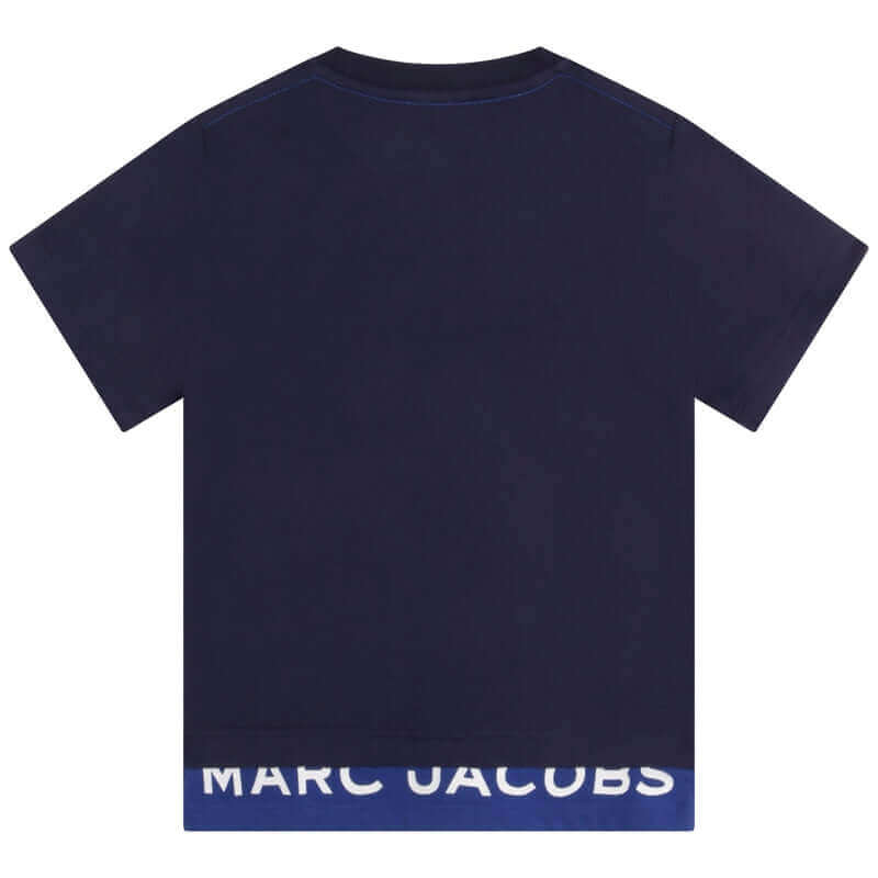 Marc Jacobs Boys Navy Logo Organic Cotton T-Shirt Marc Jacobs Boys Navy Logo Organic Cotton T-Shirt