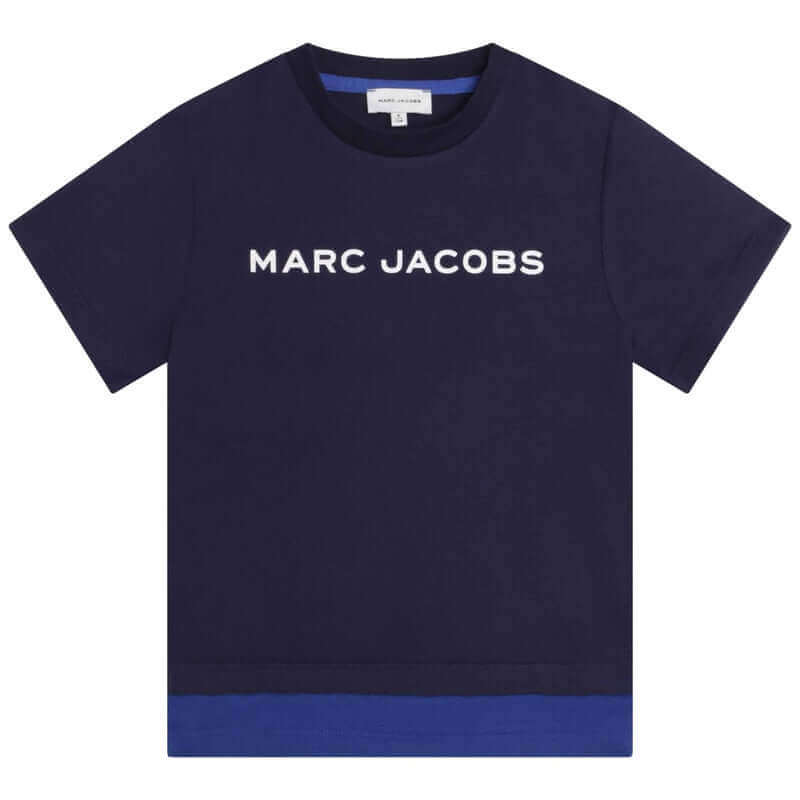 Marc Jacobs Boys Navy Logo Organic Cotton T-Shirt Marc Jacobs Boys Navy Logo Organic Cotton T-Shirt