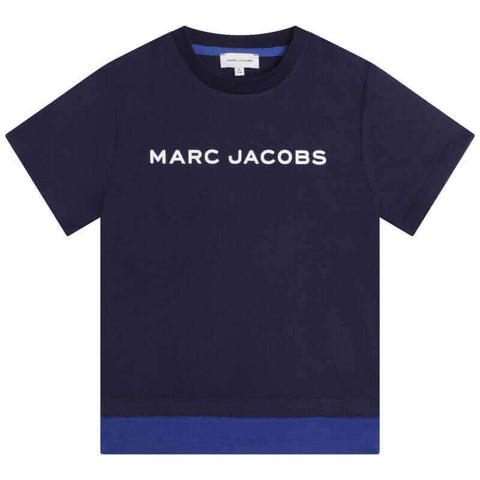 Marc Jacobs Boys Navy Logo Organic Cotton T-Shirt Marc Jacobs Boys Navy Logo Organic Cotton T-Shirt