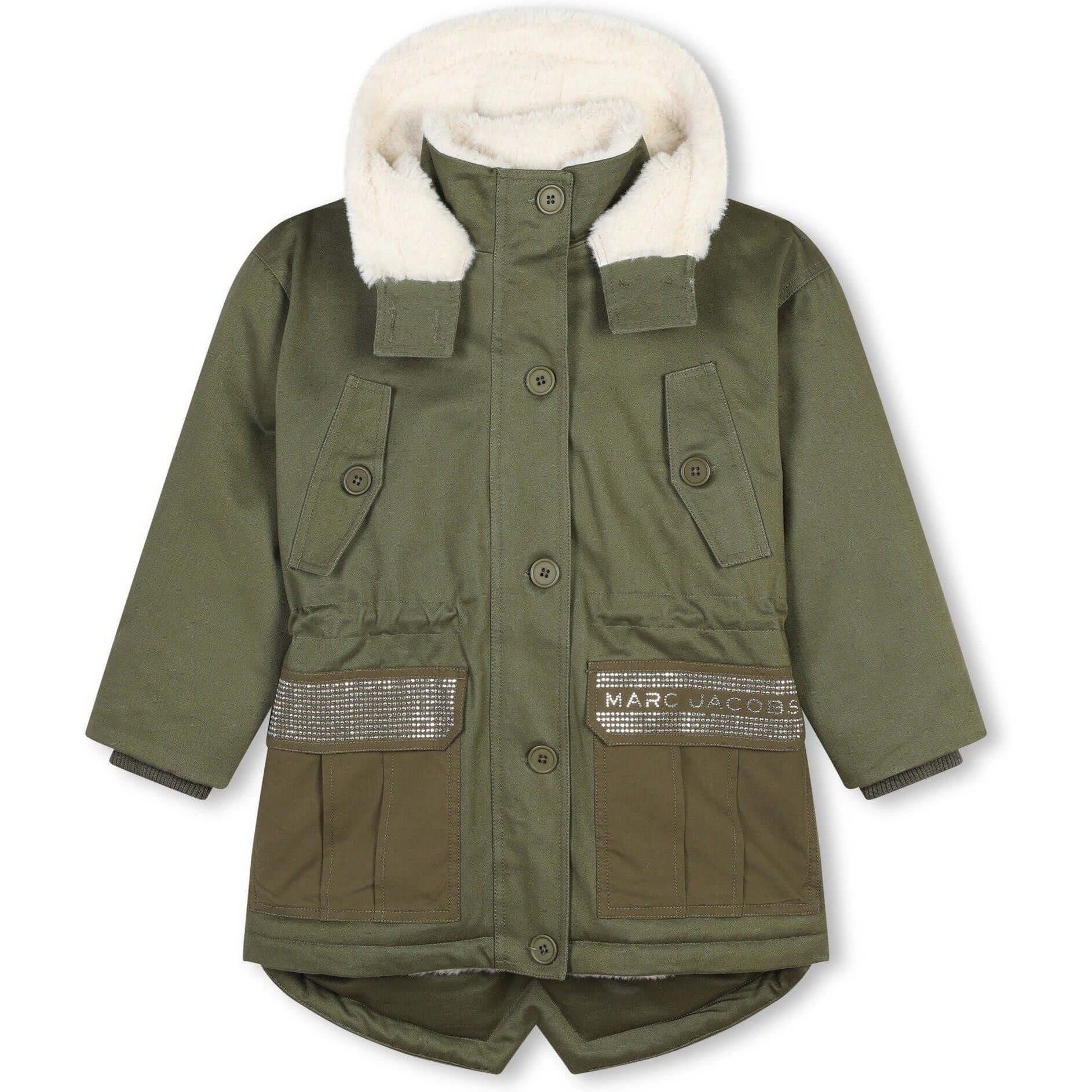 Marc Jacobs Girls Khaki Hooded Parka Marc Jacobs Girls Khaki Hooded Parka