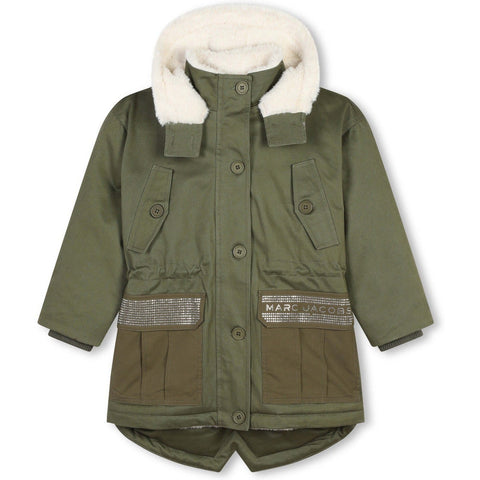 Marc Jacobs Girls Khaki Hooded Parka Marc Jacobs Girls Khaki Hooded Parka