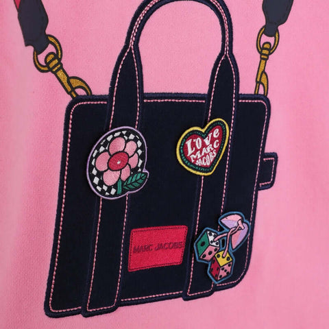 Marc Jacobs Girls Pink Tote Bag Sweatshirt Dress Marc Jacobs Girls Pink Tote Bag Sweatshirt Dress