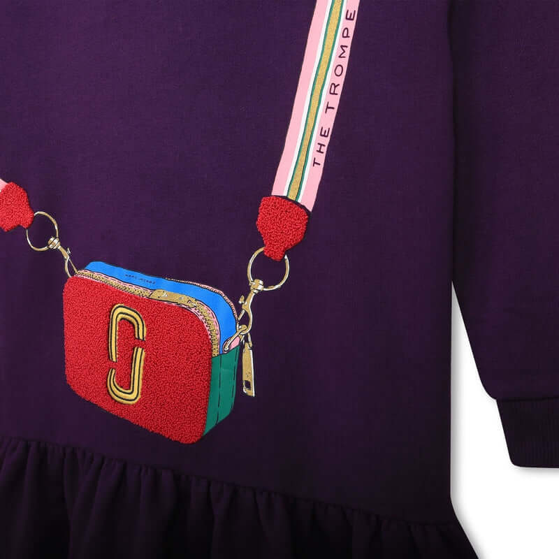 Marc Jacobs Girls Purple Hooded Bag Dress Marc Jacobs Girls Purple Hooded Bag Dress