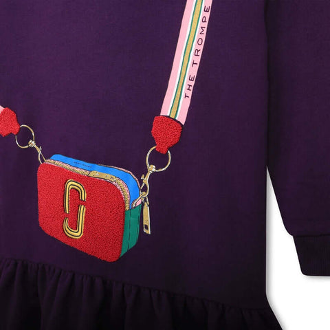 Marc Jacobs Girls Purple Hooded Bag Dress Marc Jacobs Girls Purple Hooded Bag Dress