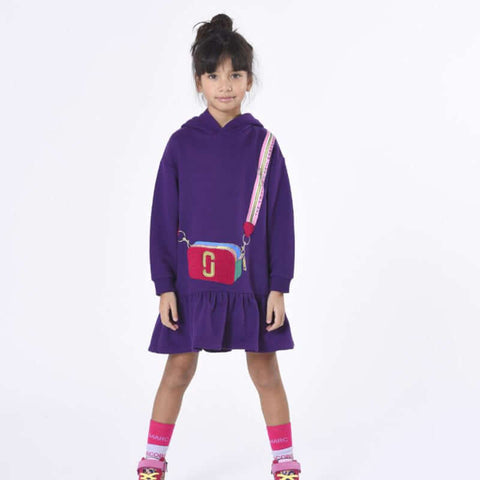 Marc Jacobs Girls Purple Hooded Bag Dress Marc Jacobs Girls Purple Hooded Bag Dress