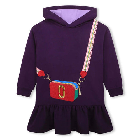 Marc Jacobs Girls Purple Hooded Bag Dress Marc Jacobs Girls Purple Hooded Bag Dress
