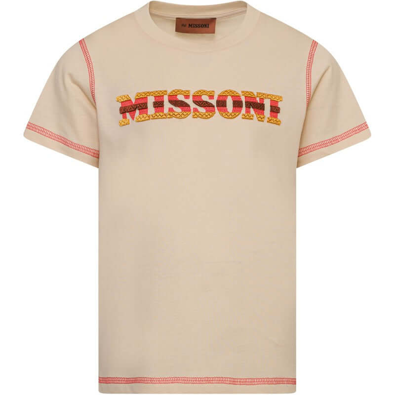 Missoni Kids Boys Beige Logo T-Shirt Missoni Kids Boys Beige Logo T-Shirt