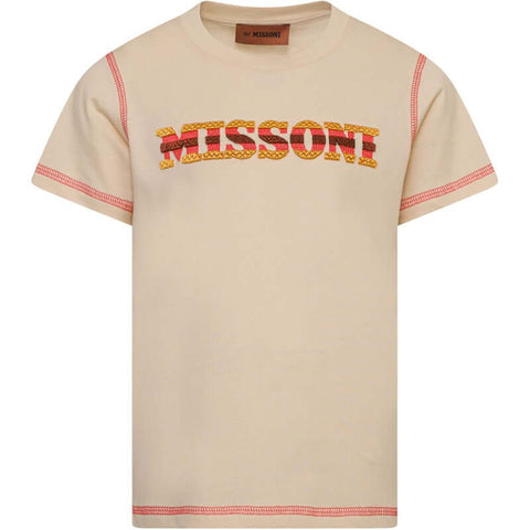 Missoni Kids Boys Beige Logo T-Shirt Missoni Kids Boys Beige Logo T-Shirt