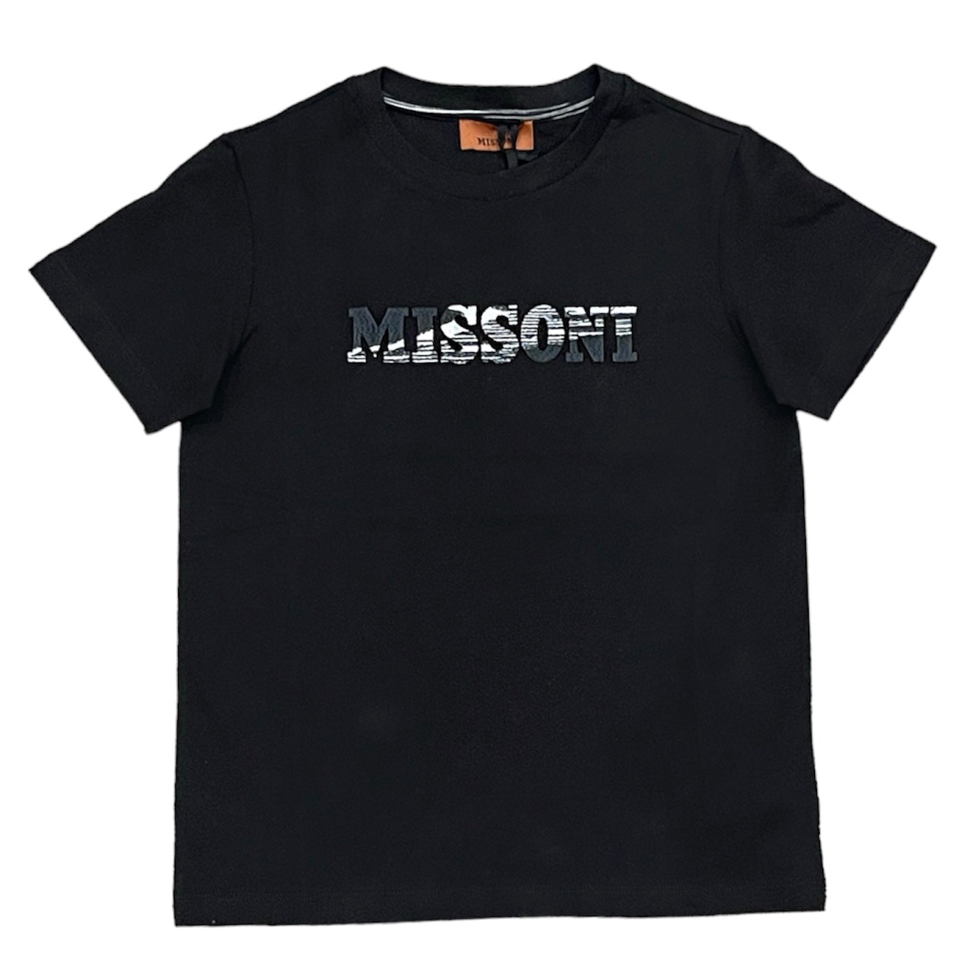 Missoni Kids Boys Black Distorted Logo T-Shirt Missoni Kids Boys Black Distorted Logo T-Shirt
