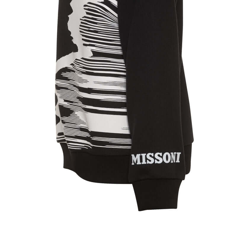 Missoni Kids Boys Black & White Hooded Sweatshirt Missoni Kids Boys Black & White Hooded Sweatshirt