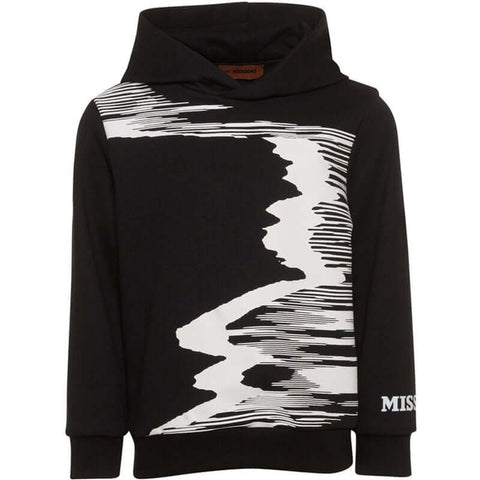 Missoni Kids Boys Black & White Hooded Sweatshirt Missoni Kids Boys Black & White Hooded Sweatshirt