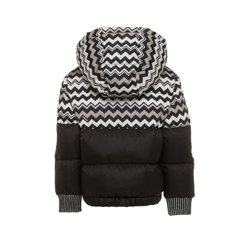 Missoni Kids Boys Black Zig Zag Puffer Coat Missoni Kids Boys Black Zig Zag Puffer Coat