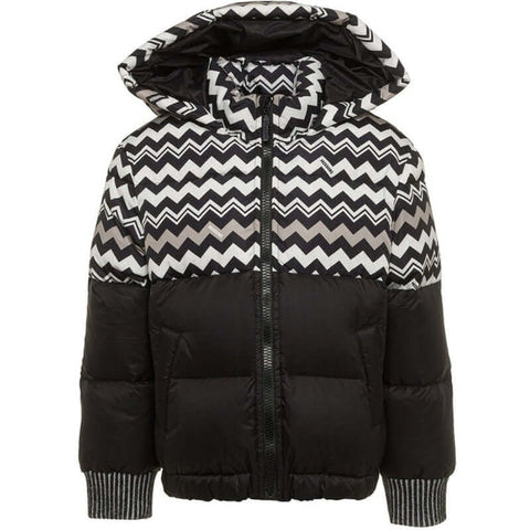 Missoni Kids Boys Black Zig Zag Puffer Coat Missoni Kids Boys Black Zig Zag Puffer Coat