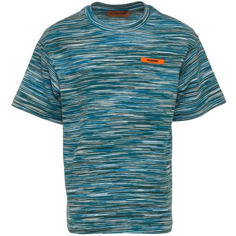 Missoni Kids Boys Green Space Dyed T-Shirt Missoni Kids Boys Green Space Dyed T-Shirt