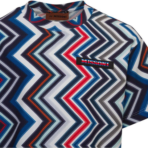 Missoni Kids Boys Multi Coloured Zig Zag T-Shirt Missoni Kids Boys Multi Coloured Zig Zag T-Shirt