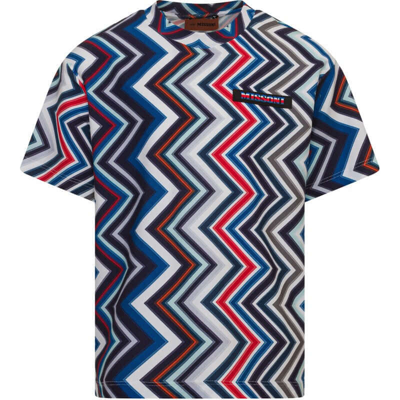 Missoni Kids Boys Multi Coloured Zig Zag T-Shirt Missoni Kids Boys Multi Coloured Zig Zag T-Shirt