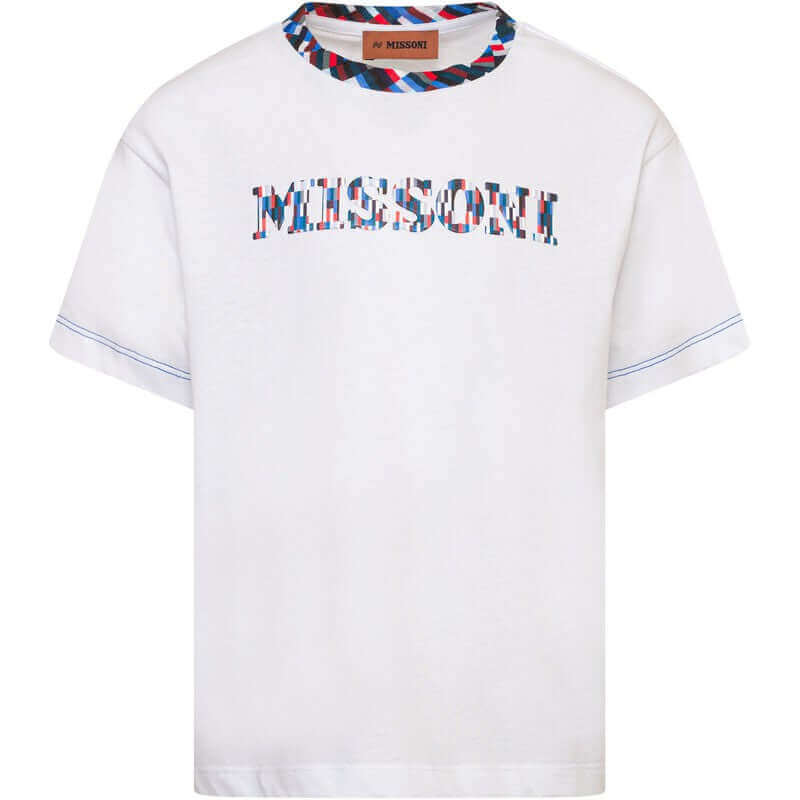 Missoni Kids Boys Pixel Print Logo T-Shirt Missoni Kids Boys Pixel Print Logo T-Shirt
