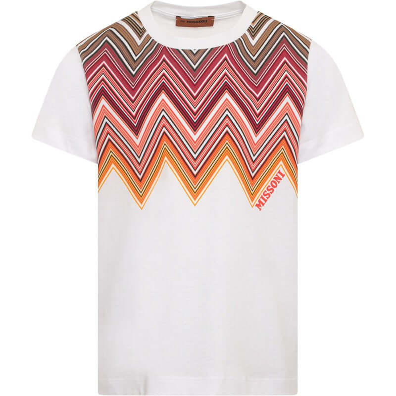Missoni Kids Boys Red & Orange Zig Zag T-Shirt Missoni Kids Boys Red & Orange Zig Zag T-Shirt