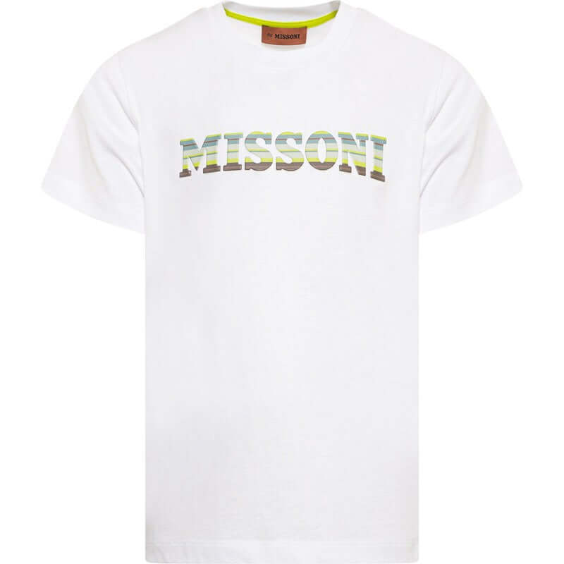 Missoni Kids Boys White Logo T-Shirt Missoni Kids Boys White Logo T-Shirt