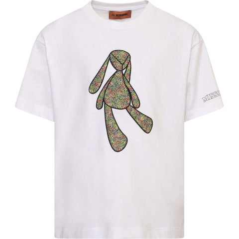 Missoni Kids Boys White Rabbit Graphic T-Shirt Missoni Kids Boys White Rabbit Graphic T-Shirt