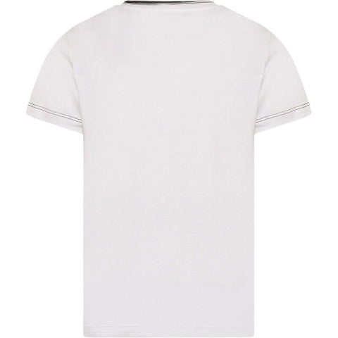 Missoni Kids Boys White Distorted Logo T-Shirt Missoni Kids Boys White Distorted Logo T-Shirt