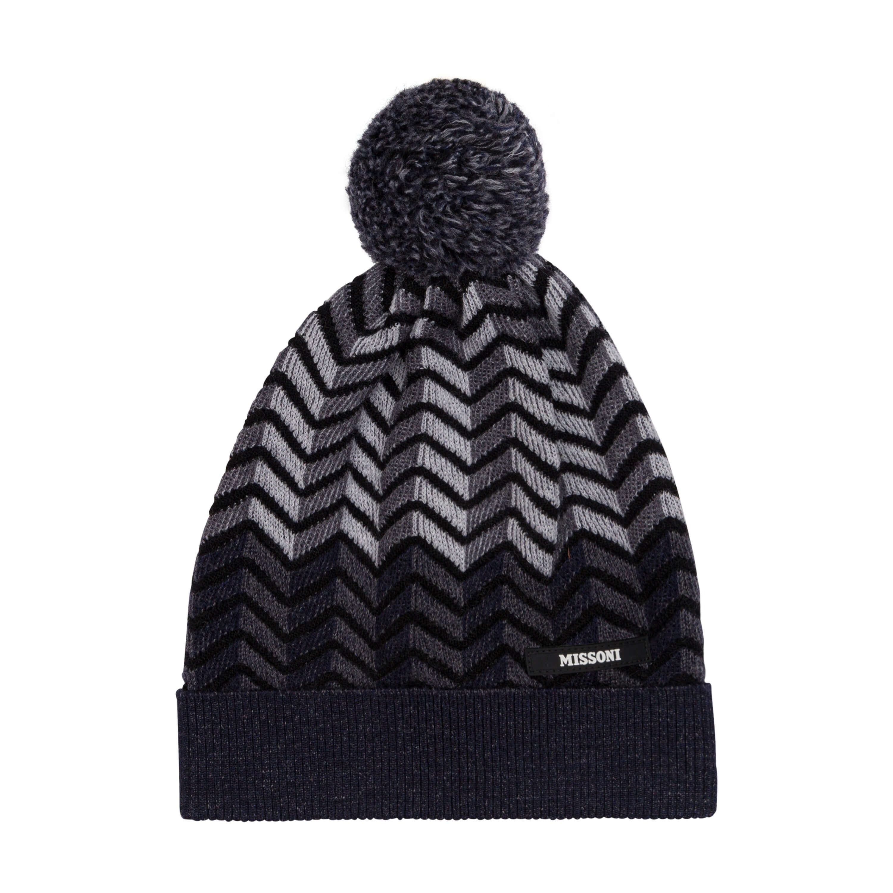 Missoni Kids Boys Wool Black/Grey Hat Missoni Kids Boys Wool Black/Grey Hat